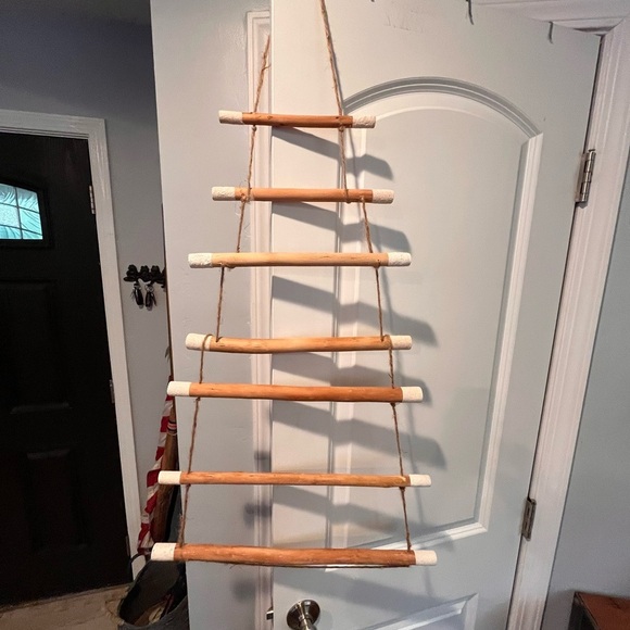 Wooden Hanging Christmas Tree Ladder Decor - Picture 3 of 3